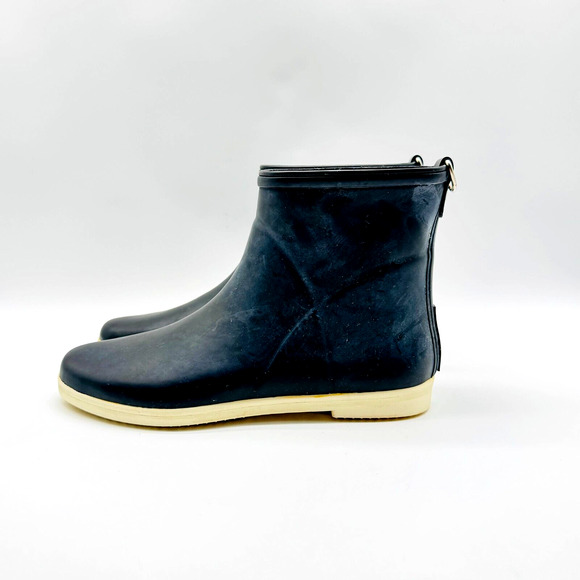 Alice + Whittles Boots Womens 7 Black Rubber Rain Boot Anthropologie Legacy Shoe - Picture 3 of 11